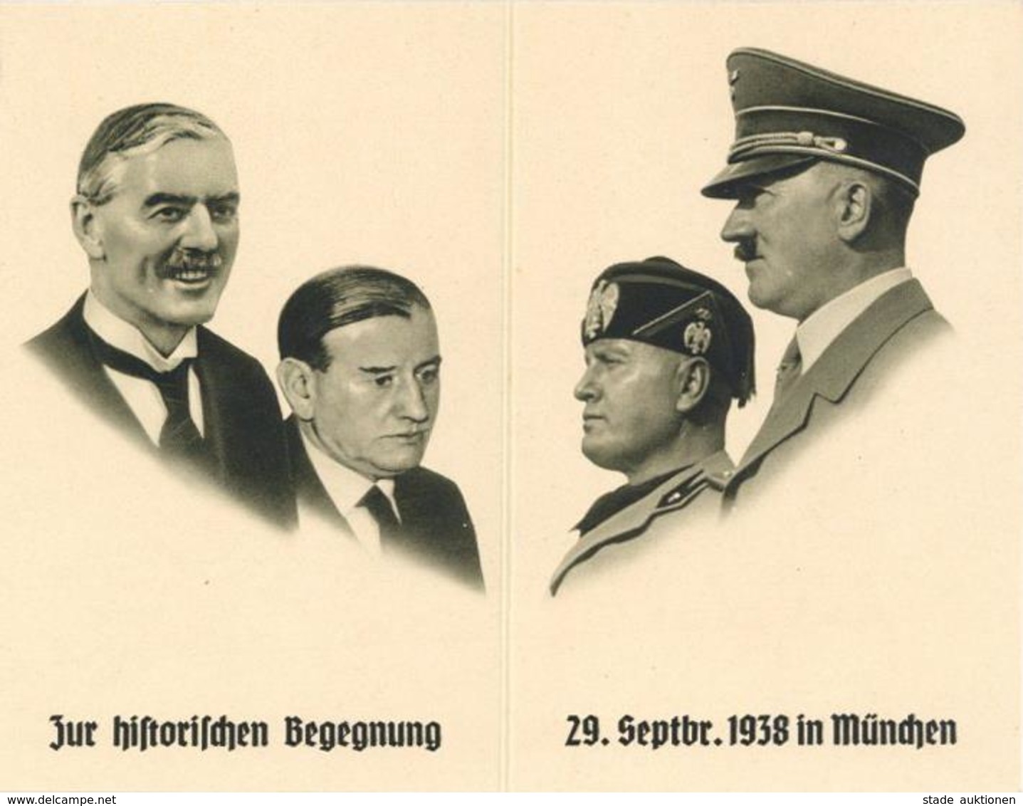 MUSSOLINI-HITLER WK II - Klappkarte München 1938 I - War 1939-45