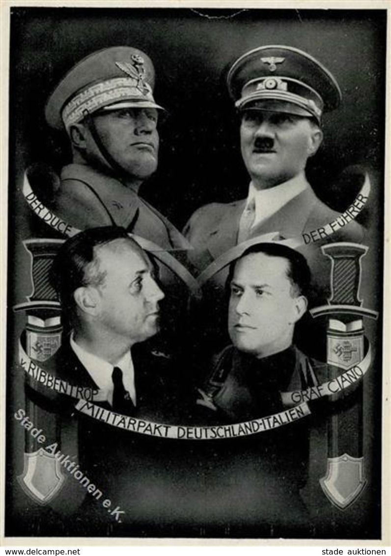 MUSSOLINI-HITLER WK II - MILITÄRPAKT DEUTSCHLAND-ITALIEN 1939 I-II - Weltkrieg 1939-45