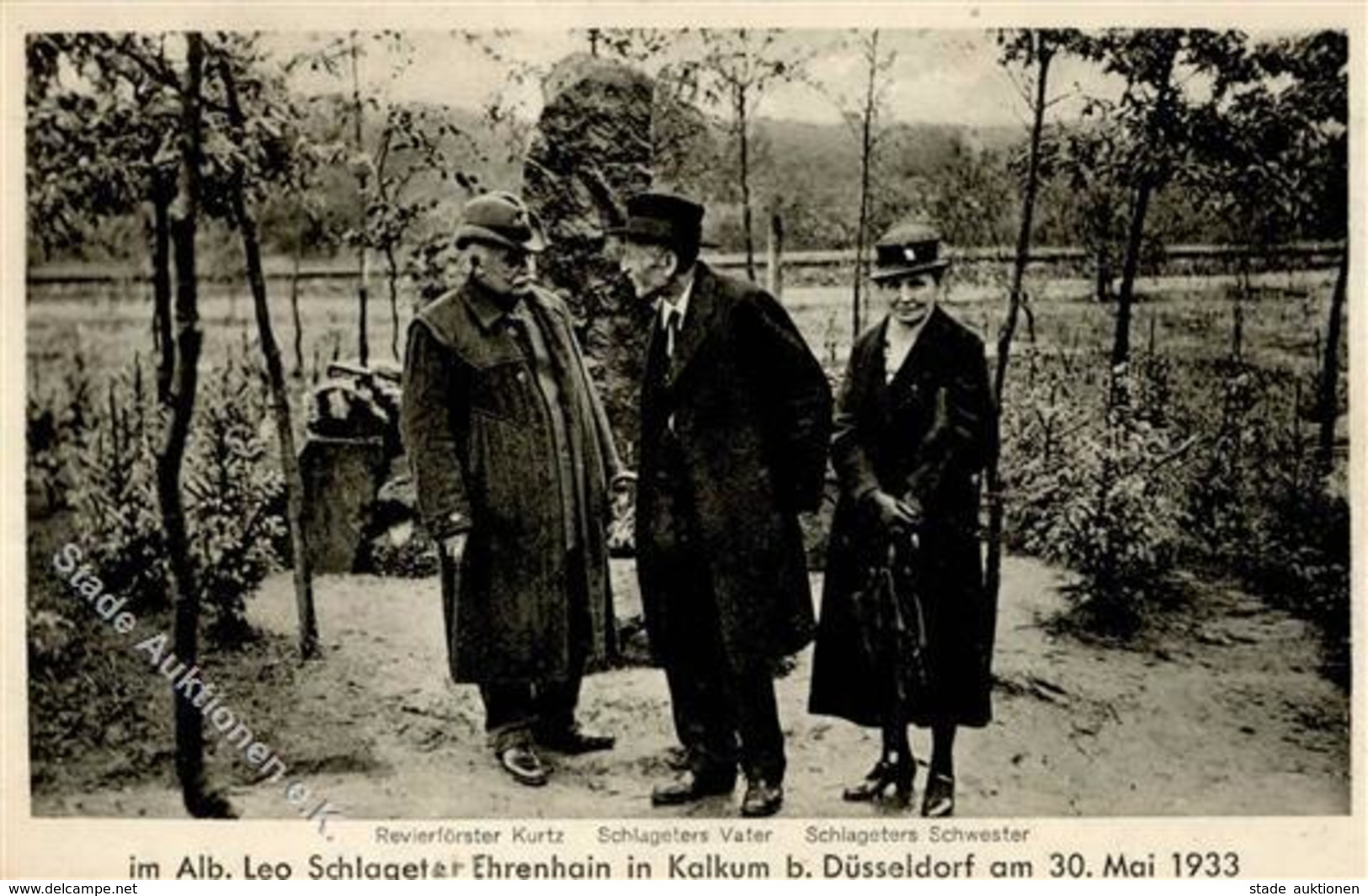 ALBERT LEO SCHLAGETER WK II - Schlageter EHRENHAIN In KALKUM Bei Düsseldorf 30.5.1933 Mit Vater Und Schwester Von Schlag - Guerre 1939-45