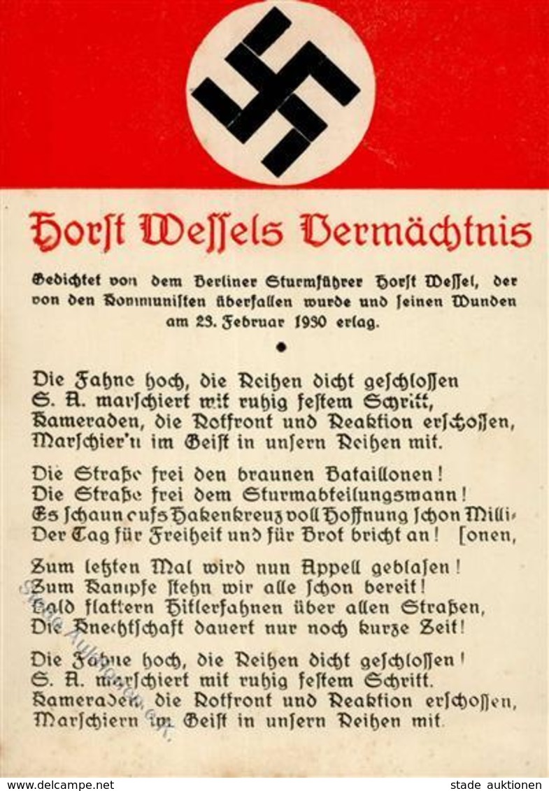 HORST WESSEL WK II - Horst Wessels Vermächtnis I-II - Weltkrieg 1939-45