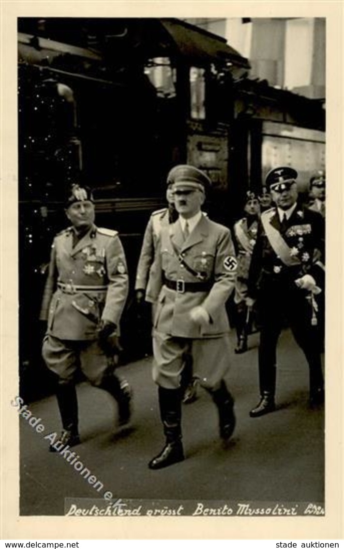 Hitler Mussolini WK II  Foto AK I-II - Guerre 1939-45