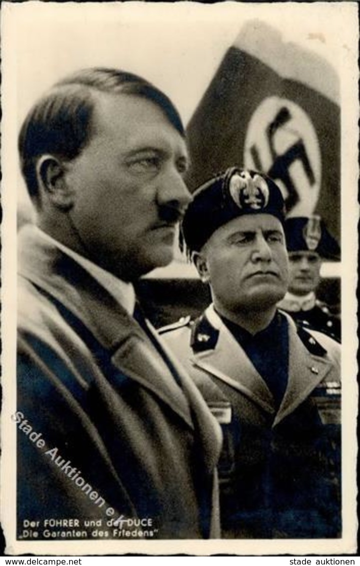 Hitler Mussolini WK II PH M 4  I-II (Ecke Abgestoßen) - Guerre 1939-45