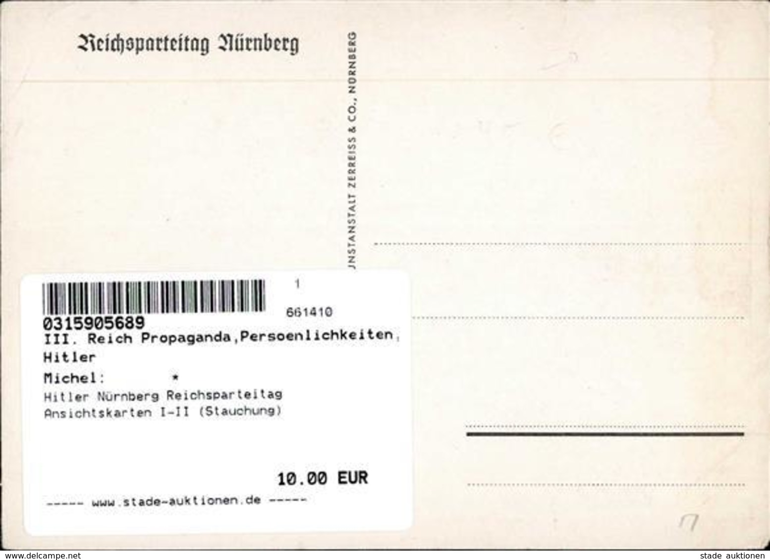 Hitler Nürnberg Reichsparteitag Ansichtskarten I-II (Stauchung) - War 1939-45