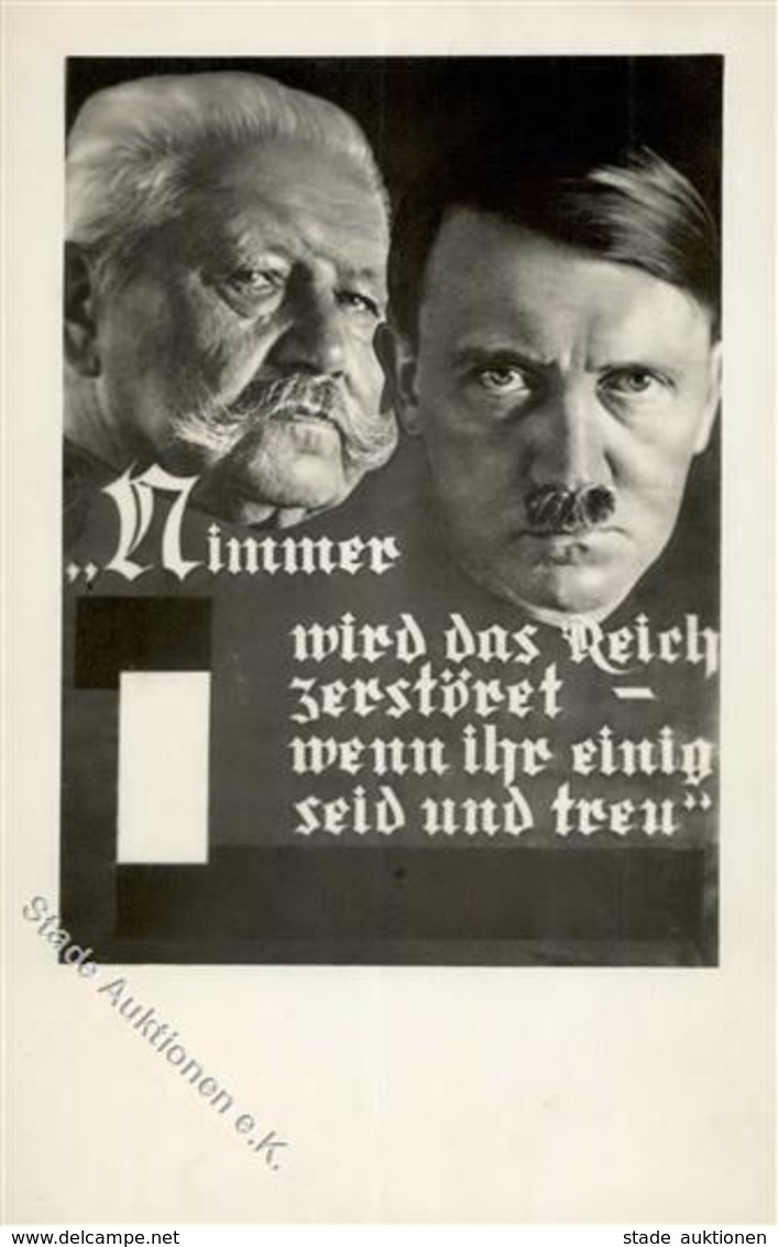 Hitler U. Hindenburg Foto-Ak I-II - War 1939-45