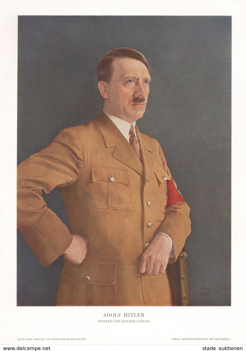 Hitler WK II Plakat 25,5 X 36 Cm Sign. Knirr, Heinrich Prof. I-II - War 1939-45
