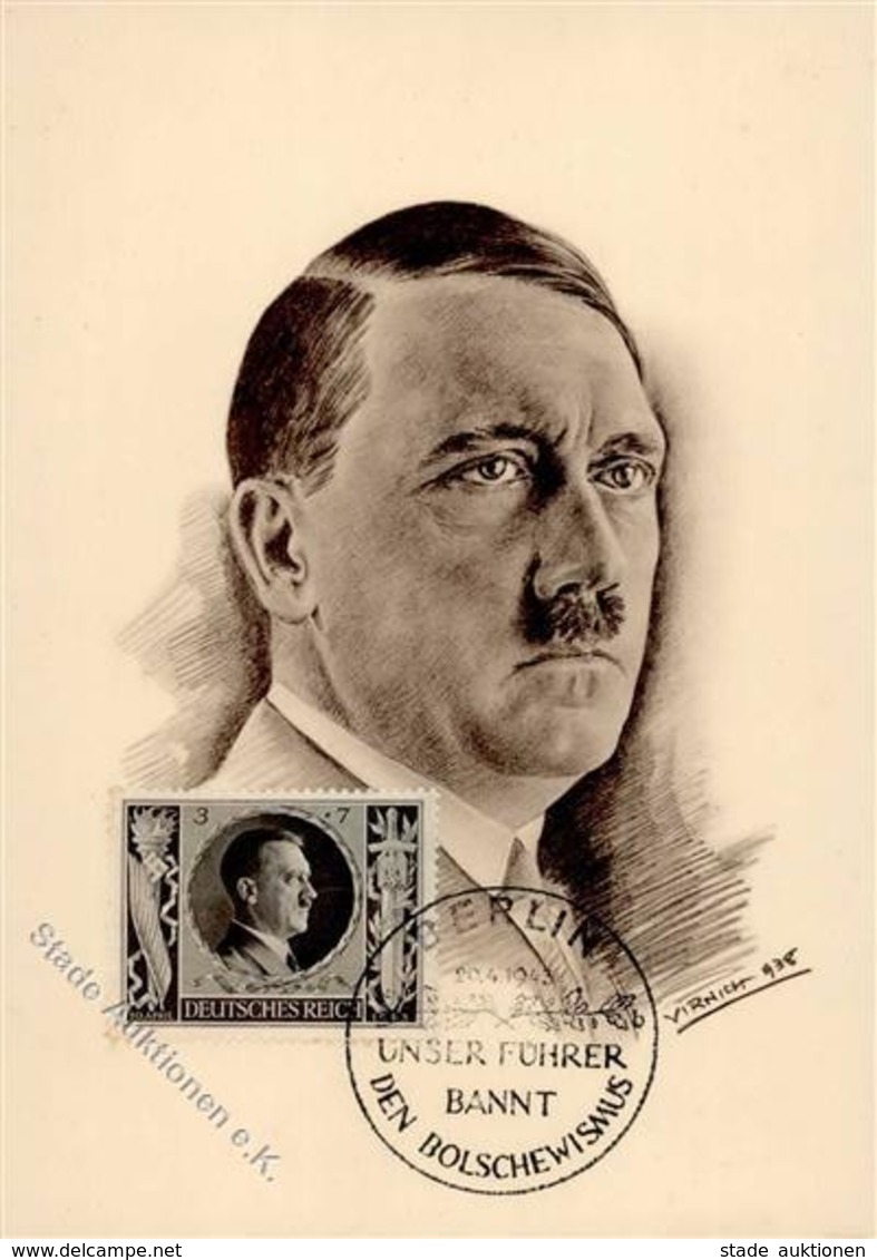Hitler WK II Sign. Virnich Künstlerkarte I-II - War 1939-45