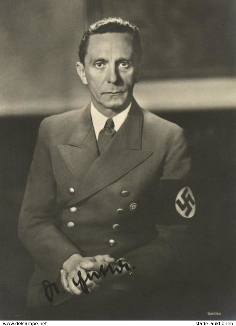 Dr. GOEBBELS WK II - Seltenes Foto (keine Ak, 13x17,9cm) Sign. Sandau I - Guerra 1939-45