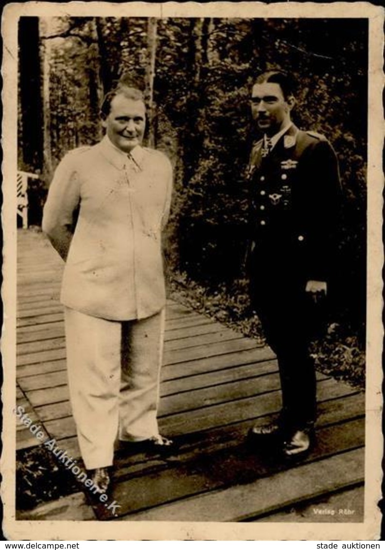 WK II Göring Reichsmarschall U. Mölders Oberst Foto AK I-II (fleckig) - War 1939-45