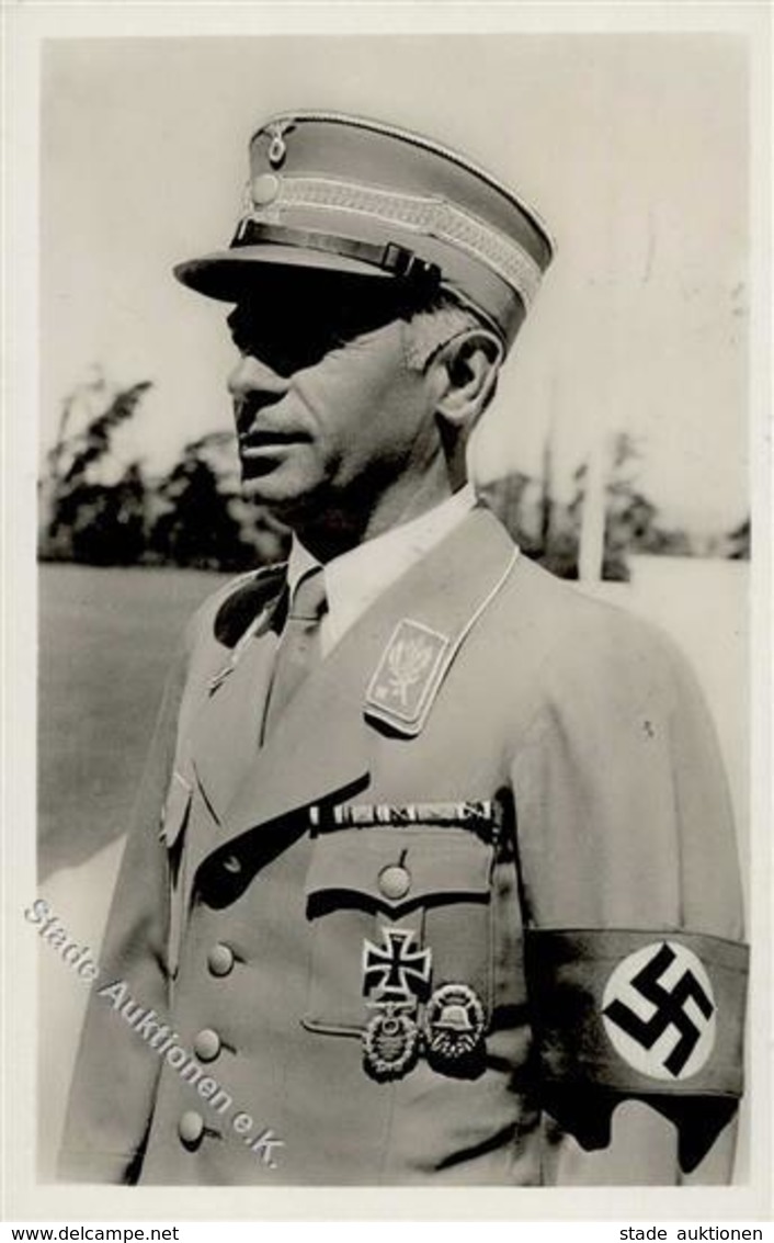 WK II Reichssportführer Eisernes Kreuz Verwundetenabzeichen Foto AK I-II - Weltkrieg 1939-45