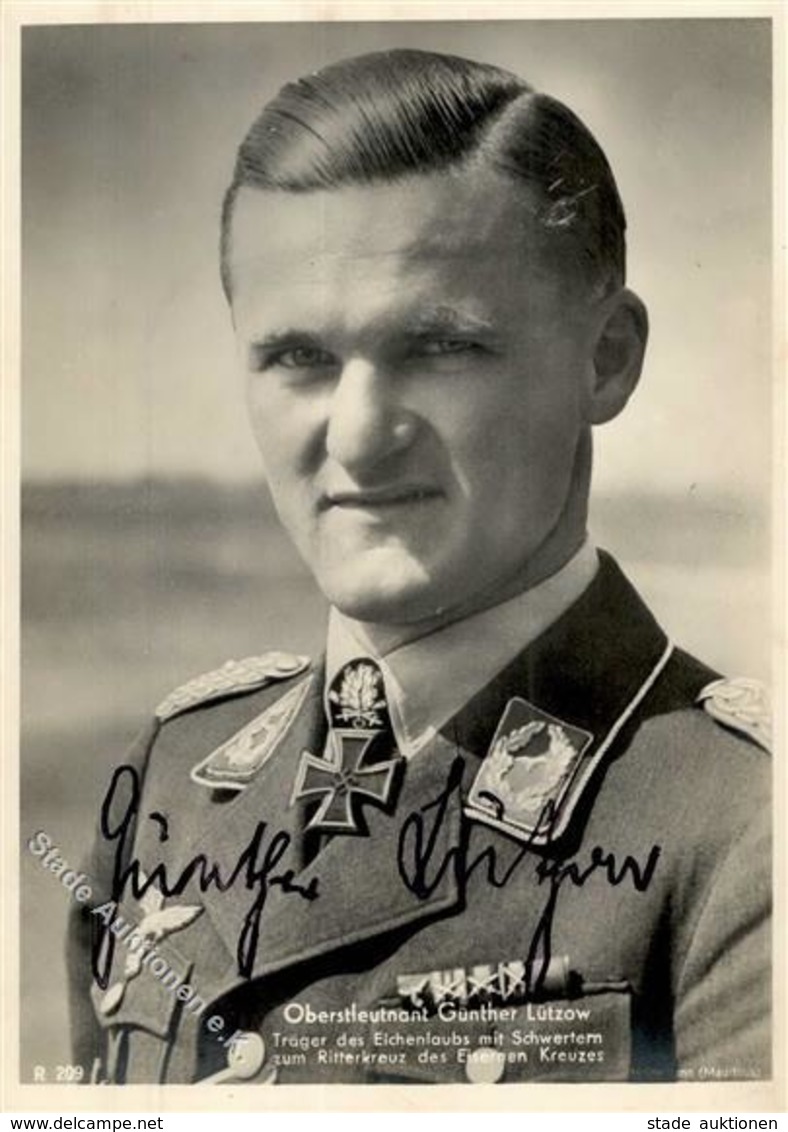 Ritterkreuzträger WK II - Oberstleutnat Günther LÜTZOW Mit AUTOGRAMM, R 209 I-II - War 1939-45