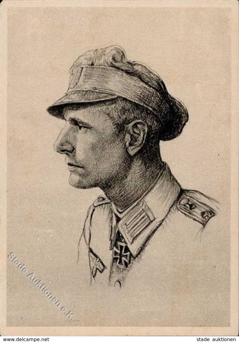 Ritterkreuzträger WK II Becker, Hans Leutnant Sign. Graf, Oskar Künstlerkarte I-II - Guerre 1939-45