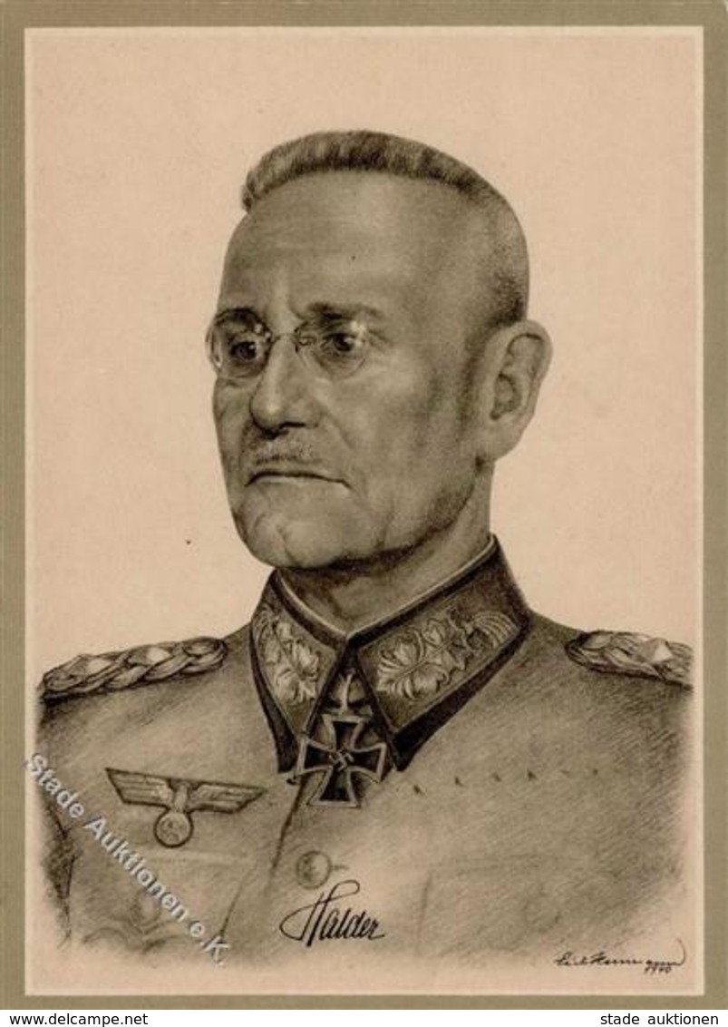 Ritterkreuzträger WK II Halder Generaloberst Künstlerkarte I-II - Guerre 1939-45