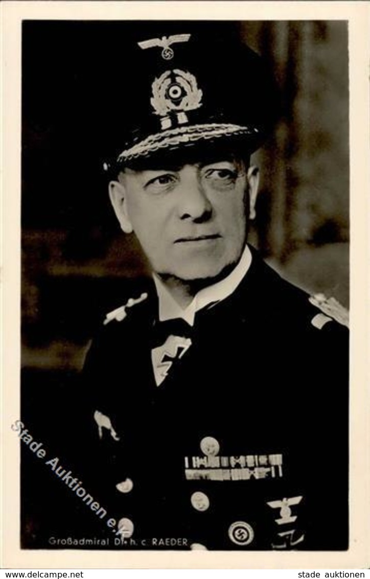 Ritterkreuzträger WK II Raeder Dr. H.c. Großadmiral PH 355b Foto AK I-II - Guerre 1939-45