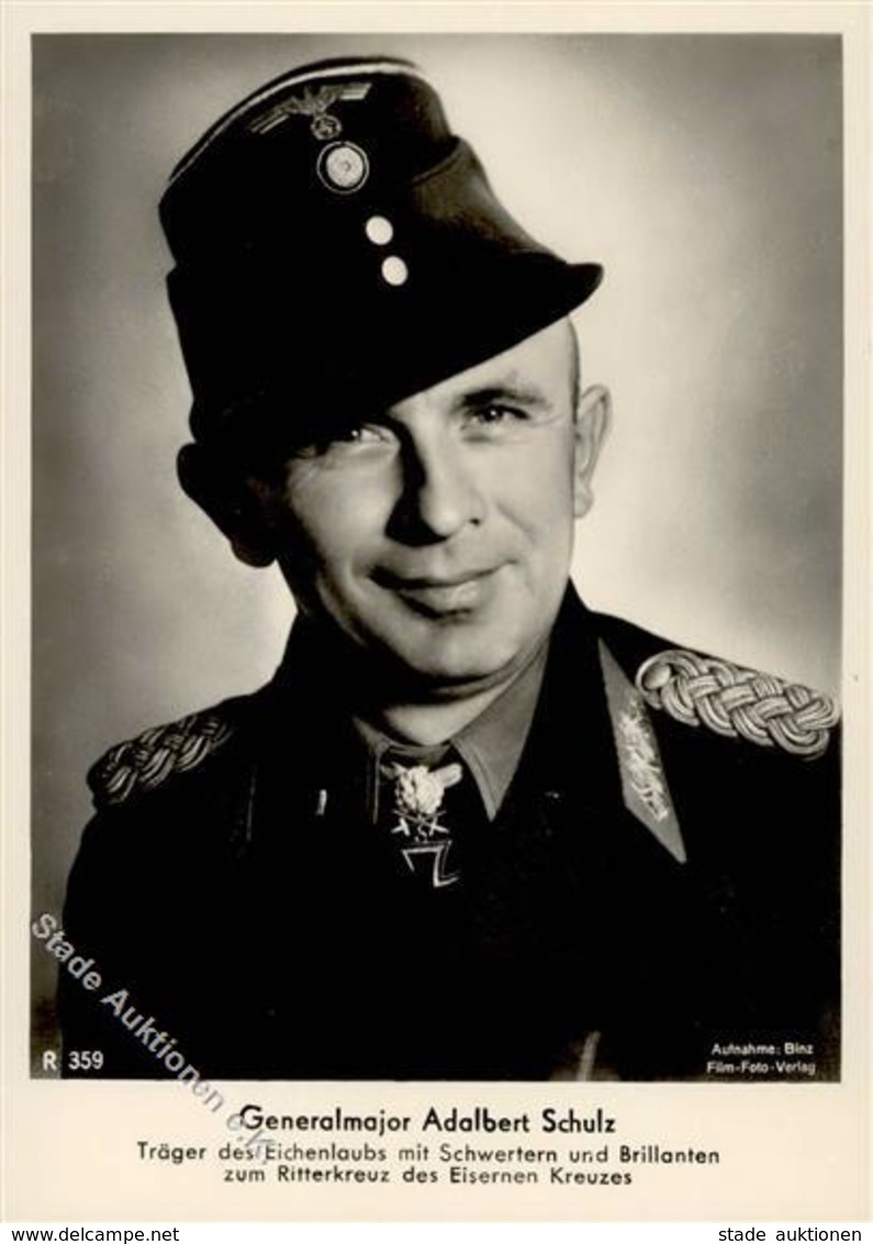 Ritterkreuzträger WK II Schulz, Adalbert Generalmajor Foto AK I-II - Guerre 1939-45