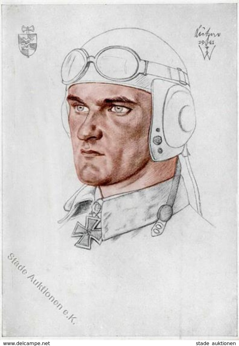 Willrich E 16 WK II Ritterkreuzträger Lützow Oberleutnant Künstlerkarte I-II - War 1939-45