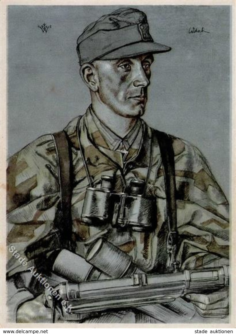 Willrich E 87 WK II Ritterkreuzträger Witsch, Rudolf Leutnant D. Res. Künstlerkarte I-II - Guerre 1939-45