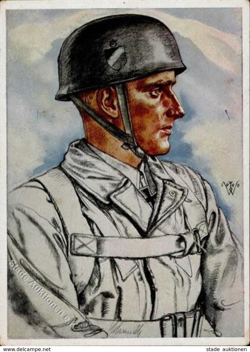 Willrich, Wolfgang E 5 WK II Ritterkreuzträger Schmidt Oberleutnant Künstler-Karte I-II - War 1939-45