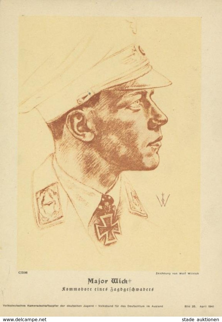 Willrich, Wolfgang WK II Ritterkreuzträger Wick, Major Bild 25 April 1941 I-II - Guerre 1939-45