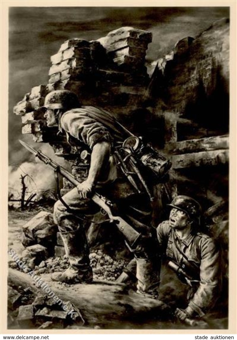HDK Nr. 531 Grenadiere Sign. Tschech, Will  Künstlerkarte I-II - Guerre 1939-45