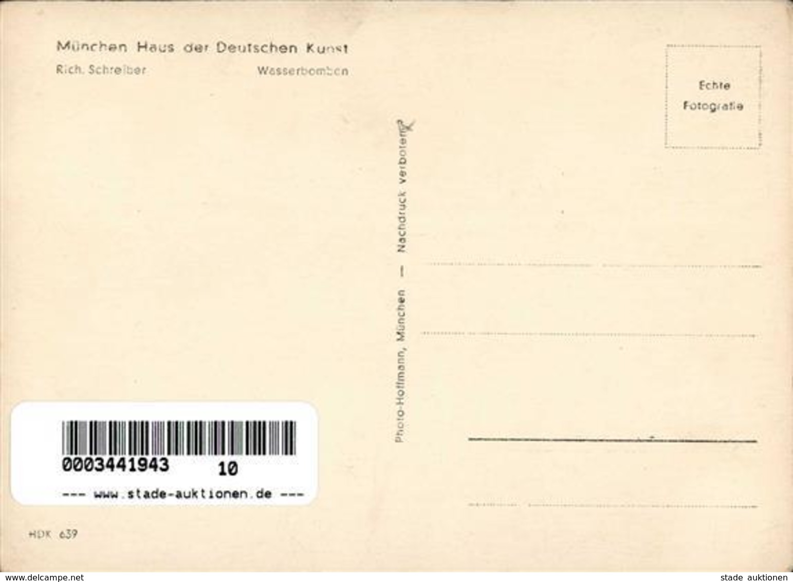 HDK Nr. 639 Schreiber, Rich. Wasserbomben Künstlerkarte I-II - Guerra 1939-45