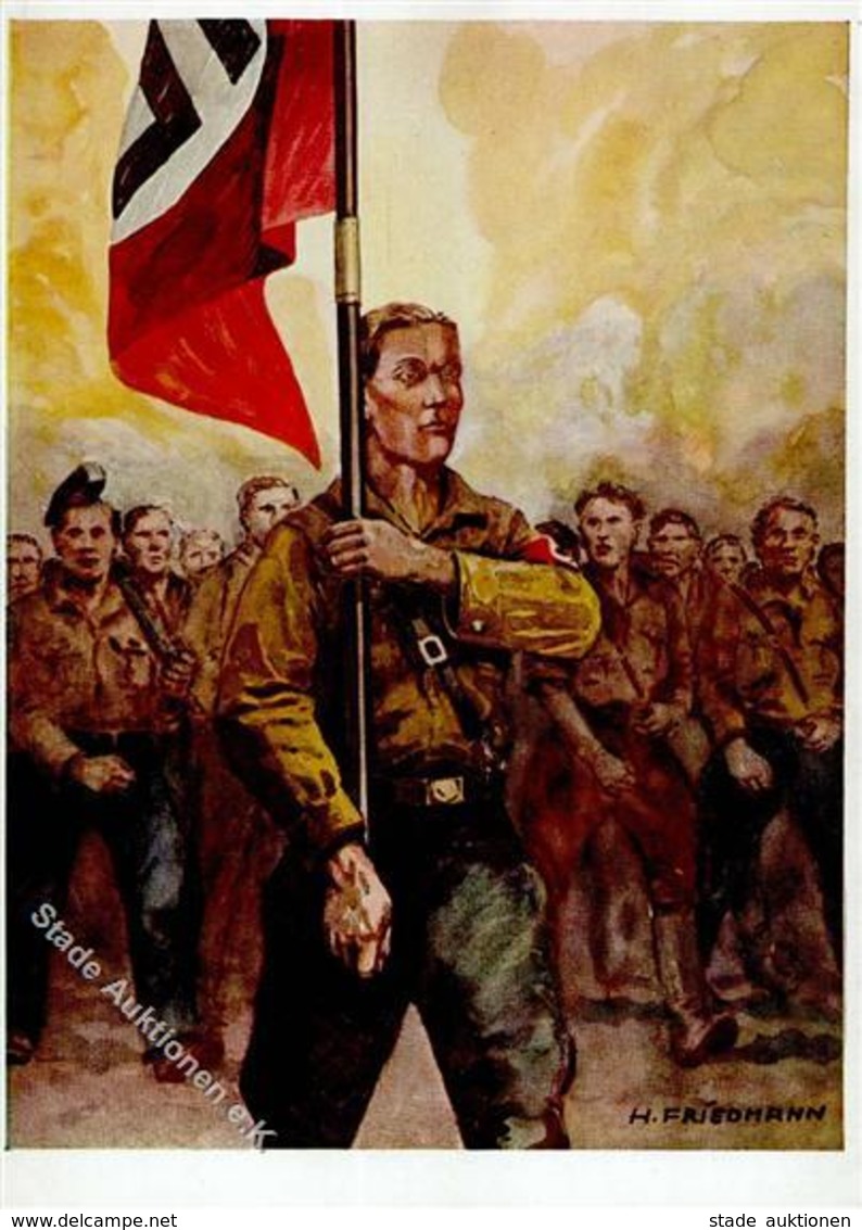 NSDAP-Prop-Ak WK II - Bildkunst Nr. 72 B - Das HAKENKREUZ Muss SIEGEN..! Sign. H.Friedmann I - Guerre 1939-45