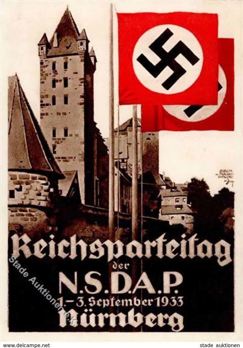 Reichsparteitag Nürnberg (8500) WK II 1933 Sign. Suchodolski Künstlerkarte I-II - War 1939-45