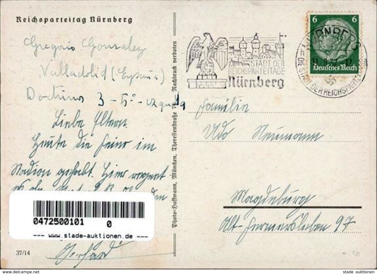 Reichsparteitag Nürnberg (8500) WK II 1937  I-II - War 1939-45