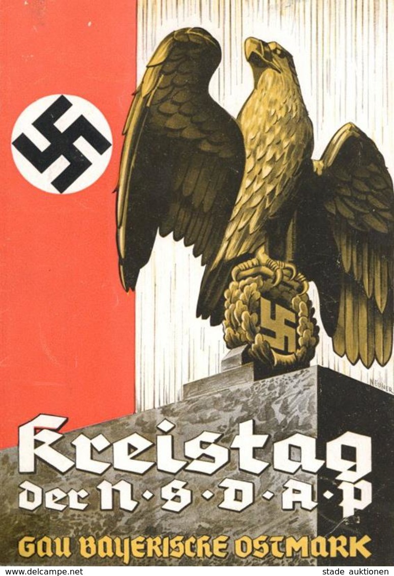 DEGGENDORF WK II - NSDAP KREISTAG 1941 - Gau Bayerische Ostmark - Dekoratives Programmheft - Umschlag Etwas Geklebt, II - War 1939-45