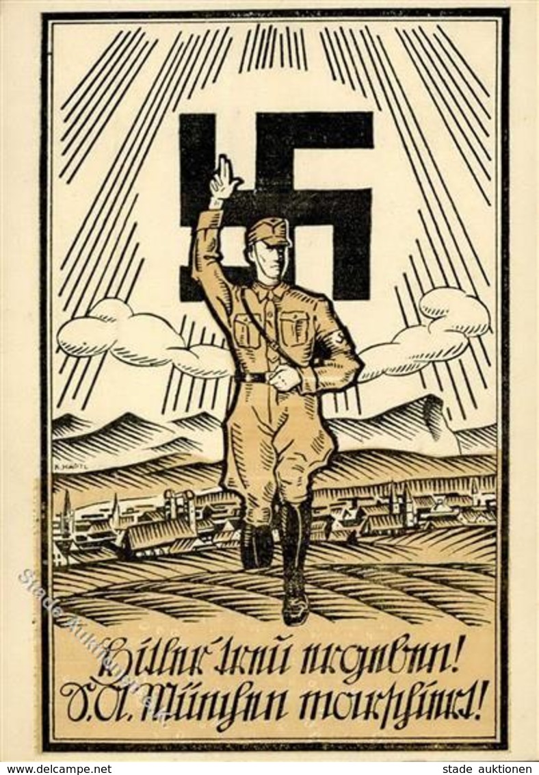 MÜNCHEN WK II - Hitler Treu Ergeben - SA MÜNCHEN Marschiert! FAHNENTAG 1932 I R! - Guerre 1939-45