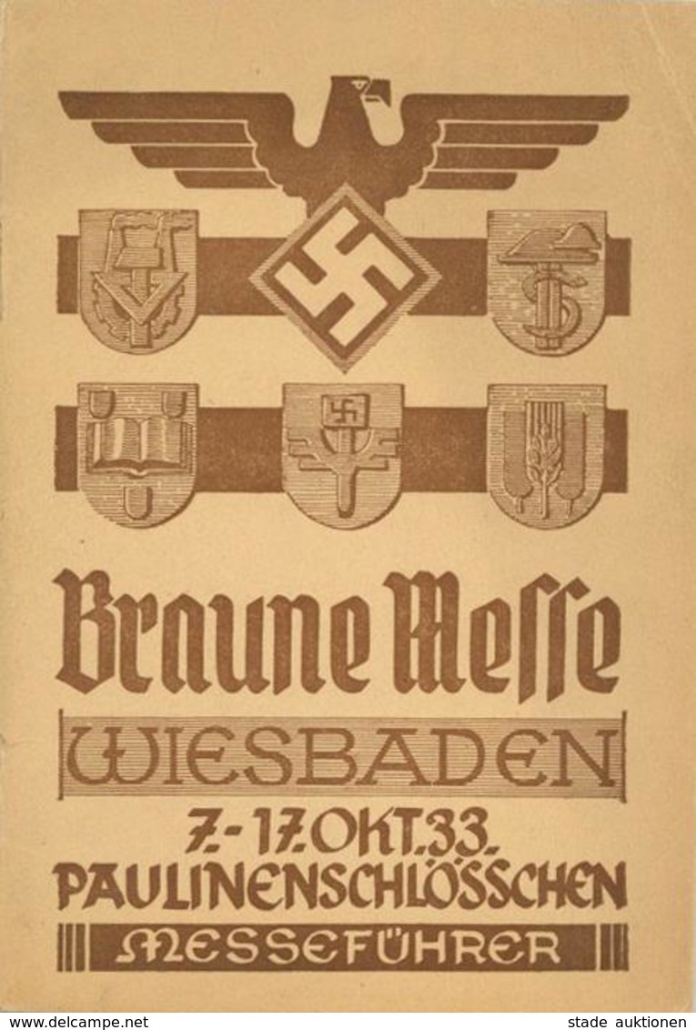 WIESBADEN WK II - BRAUNE MESSE 1933, 34seitiger, Bebilderter Messführer , Ecke Gestoßen - War 1939-45