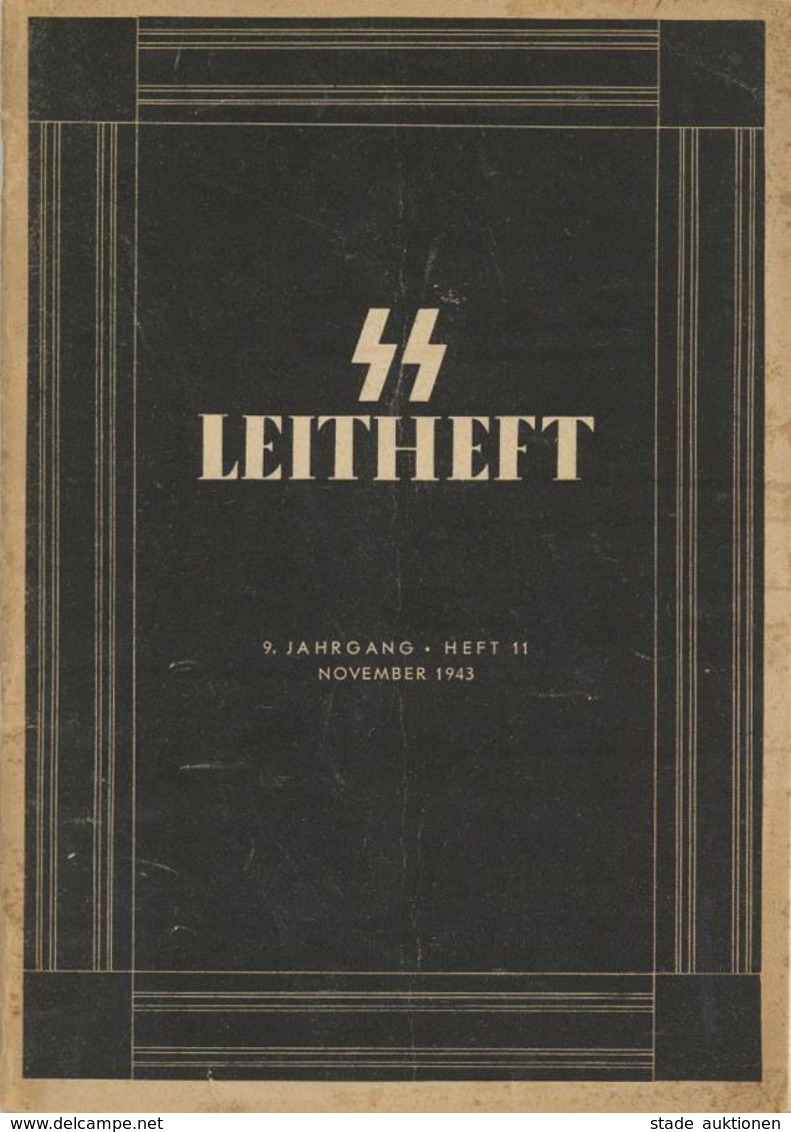 SS Buch WK II SS Leitheft 9. Jahrgang Heft 11 November 1943 Hrsg. Der Reichsführer SS 46 Seiten Einige Abbildungen II - Weltkrieg 1939-45