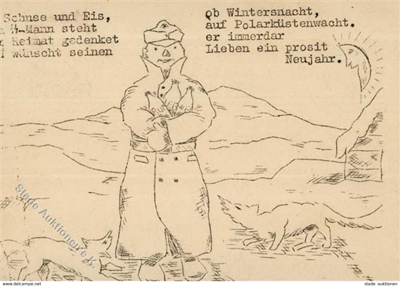 SS Ob Schnee Und Eis Ob Winternacht Ein SS-Mann Steht Auf Polarküstenwacht ... I-II R!R!R! - Guerre 1939-45