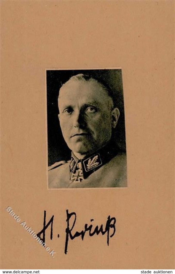 SS WK II Ritterkreuzträger Prieß, Hermann Gruppenführer Handgemacht Aus Zeitungsausschnitten Mit Unterschrift KEINE AK - Guerre 1939-45