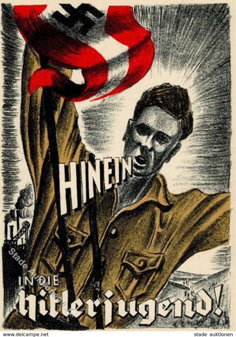 HITLERJUGEND WK II - HINEIN In Die HJ - Spendenkarte Der HJ GAU BADEN I R! - War 1939-45