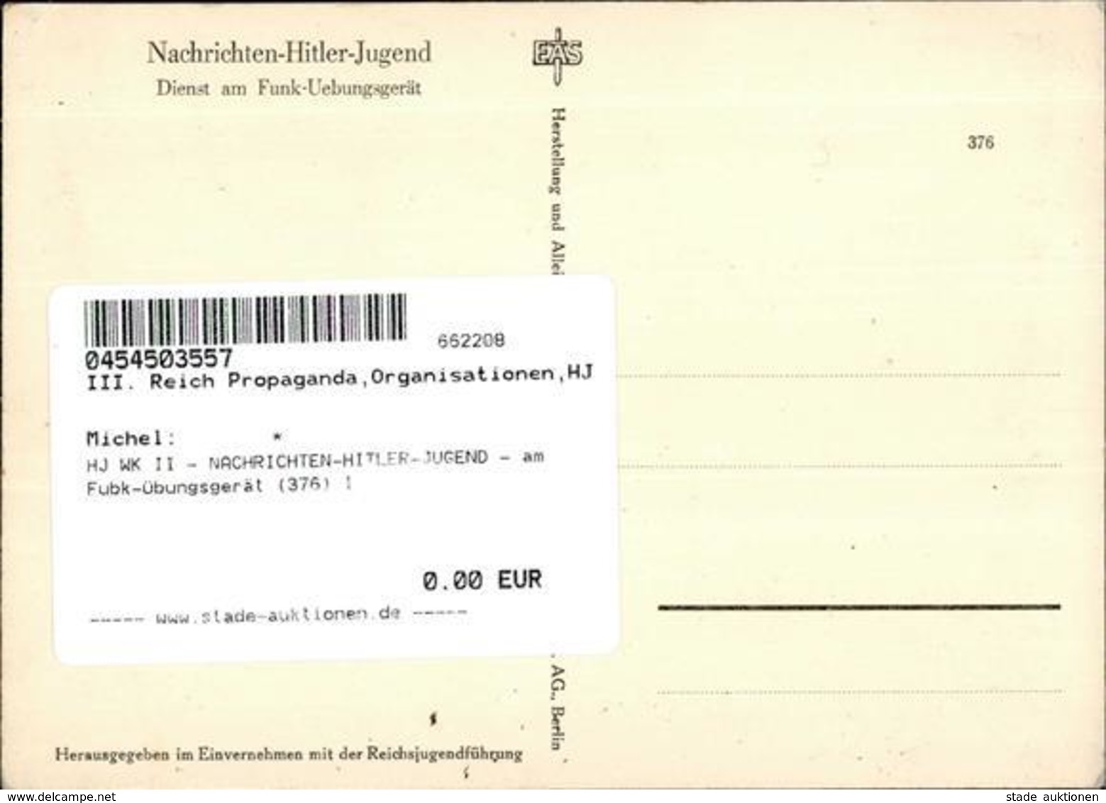 HJ WK II - NACHRICHTEN-HITLER-JUGEND - Am Fubk-Übungsgerät (376) I - Guerre 1939-45