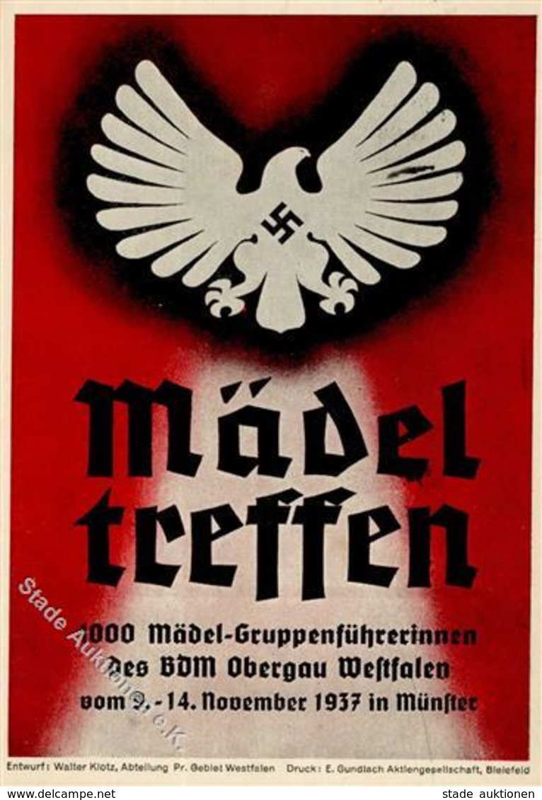 BUND DEUTSCHER MÄDEL WK II - BDM - MÄDELTREFFEN MÜNSTER I.W. 1937 I - Guerre 1939-45