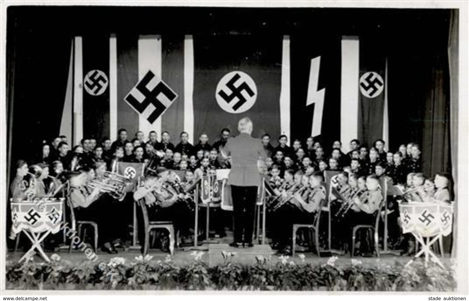 WHW WK II - Foto-Ak, Hdschrftl.:DEUTSCHES JUNGVOLK-KONZERT Im Haus Der Treue Zugunsten Des WHW (1942/43) I-II - War 1939-45