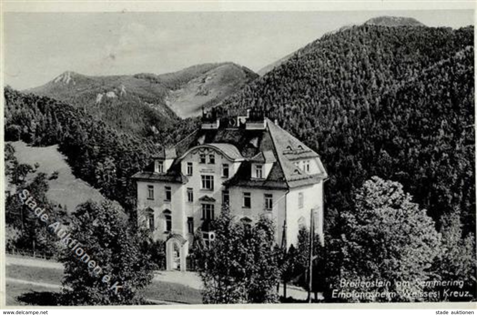 KLV-Lager, L4 Auf Sw AK (Erholungsheim Breitenstein Weises Kreuz), 6 Pf Hitler K2 BREITENSTEIN Am SEMMERING 20.II.43", N - Weltkrieg 1939-45
