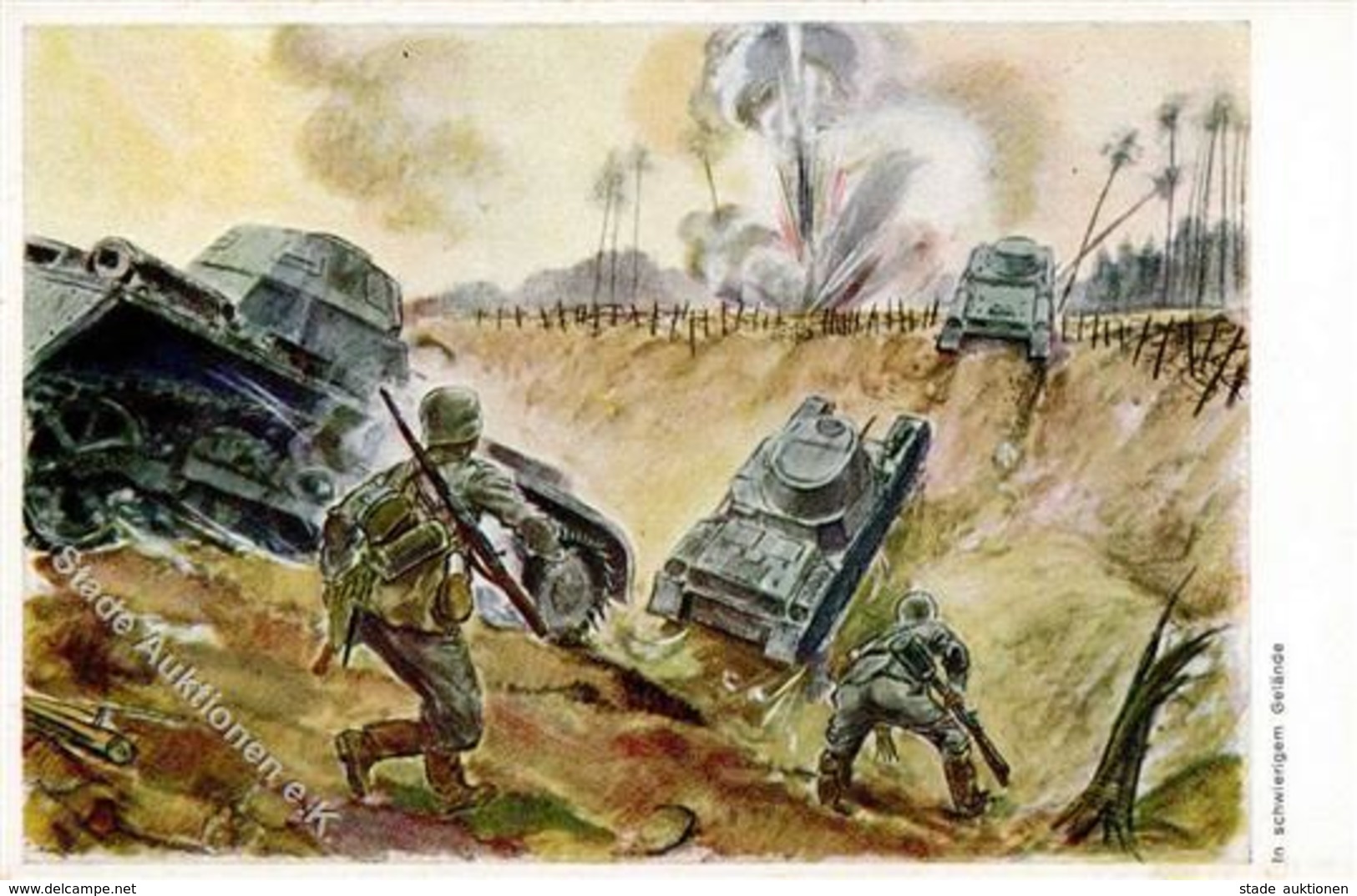Panzer (WK II) WK II  Künstlerkarte I-II Réservoir - War 1939-45