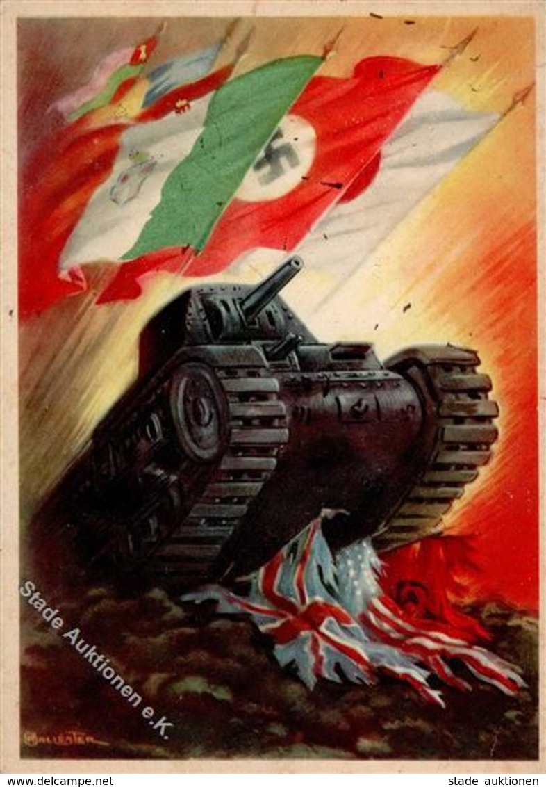 Panzer (WK II) WK II Propaganda Italien Künstlerkarte I-II Réservoir - Guerre 1939-45