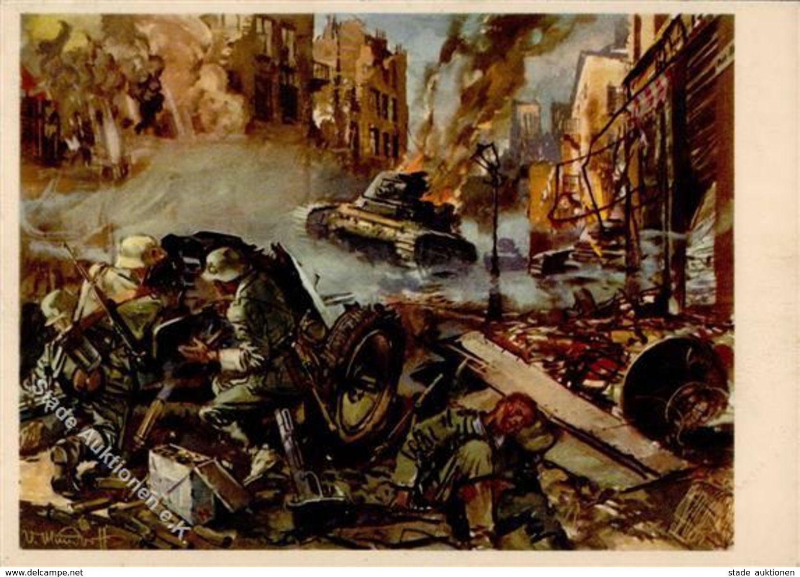 Panzer (WK II) WK II Sign. Mundorff, V. Künstlerkarte I-II Réservoir - War 1939-45