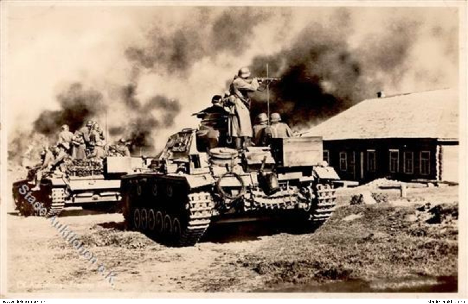 Panzer (WK II) WK II Unteroffiziere Im Kampf  Foto AK I-II Réservoir - War 1939-45