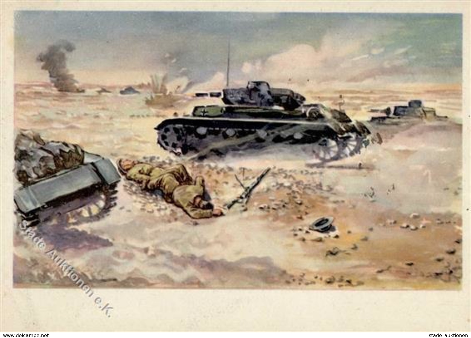 MILITÄR WK II - WÜSTENKRIEG NORDAFRIKA - Deutsche Panzer I-II Réservoir - War 1939-45