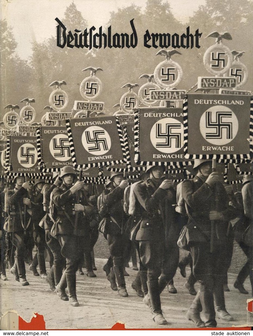 Sammelbild-Album Deutschland Erwacht Zigaretten Bilderdienst Hamburg Bahrenfeld 1933 Kompl. Mit Schutzumschlag II (Umsch - War 1939-45