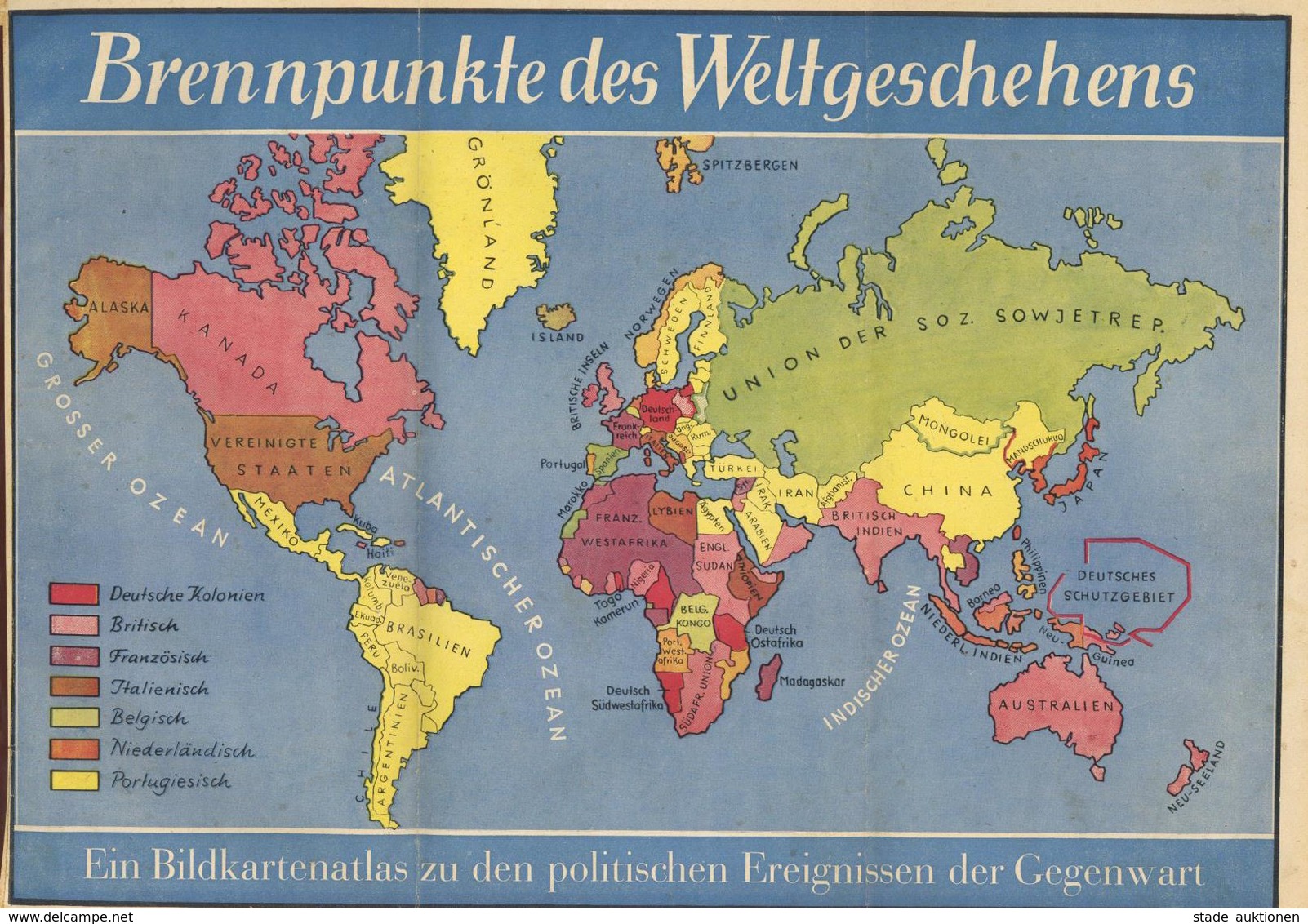 WK II Brennpunkte Des Weltgeschehens Bilkartenatlas Zu Den Politischen Ereignissen Der Gegenwart II (repariert) - Guerre 1939-45