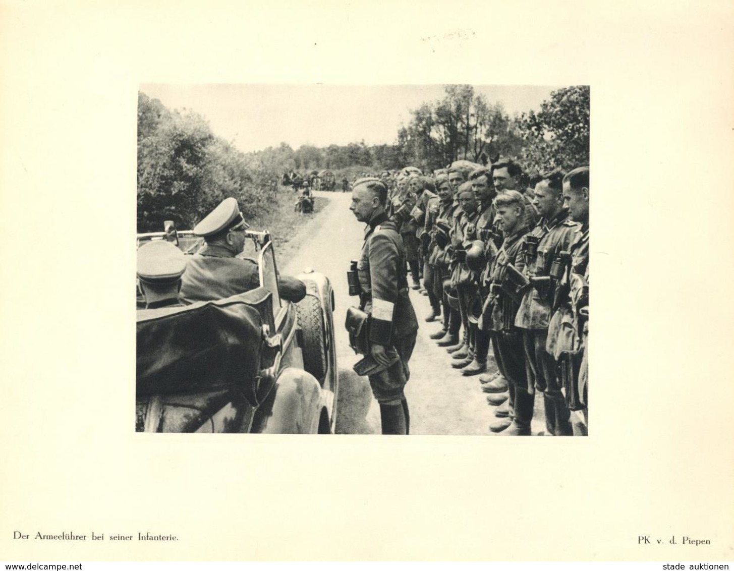 WK II Der Armeeführer Bei Seiner Infanterie Foto Auf Karton 32 X 25 Cm I-II - Guerre 1939-45