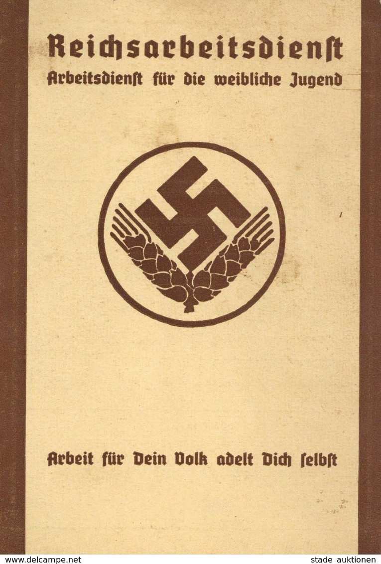 WK II Dokumente Reichsarbeitsdienst 1 Arbeitsdienstpass I-II - War 1939-45