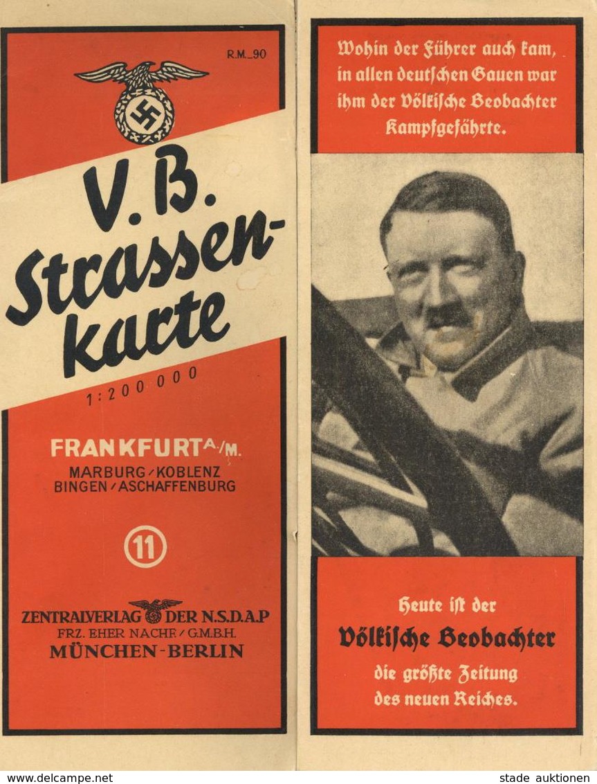 WK II Frankfurt (6000) V. B. Straßenkarte II - War 1939-45