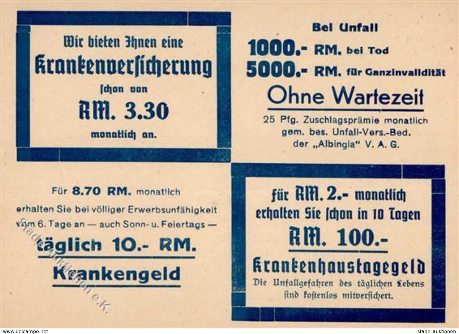 WK II Frankfurt (6000) Werbung Krankenversicherung I-II Publicite - Guerre 1939-45