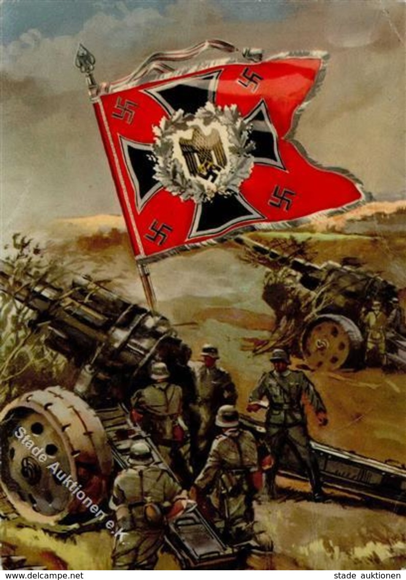 WK II Geschütze Sign. Mundorff, Viktor Künstlerkarte I-II - Guerre 1939-45